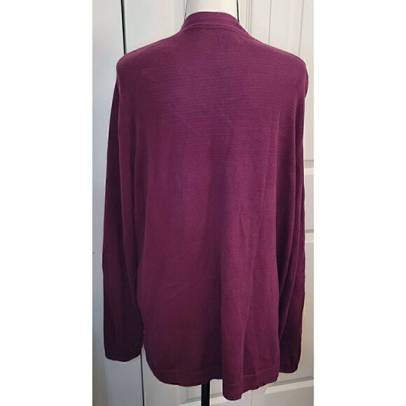 Croft and Barrow Burgundy / Plum Open Front Cardigan Sz XL - Picture 3 of 5